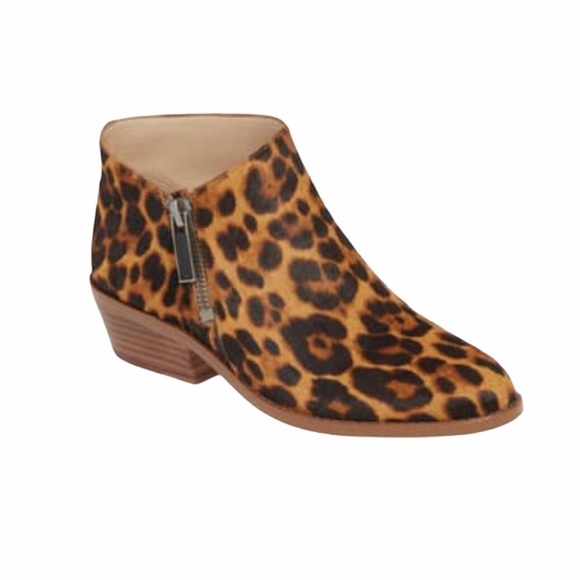 1. State Animal Print Leather Block Heel Booties Women’s Size 8 Statement - Picture 2 of 11